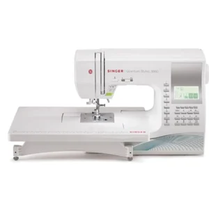 SINGER Quantum Stylist 9960 Computerized Sewing & Quilting Machine with Extension Table, Hard Carrying Case & Accessory Kit | 600 built-in stitches & Lettering, LED Light & High-End Touch buttons